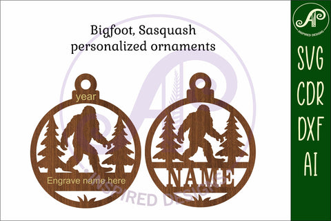 Bigfoot personalized Christmas Ornament SVG SVG APInspireddesigns 