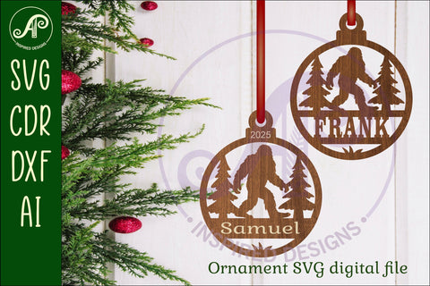 Bigfoot personalized Christmas Ornament SVG SVG APInspireddesigns 