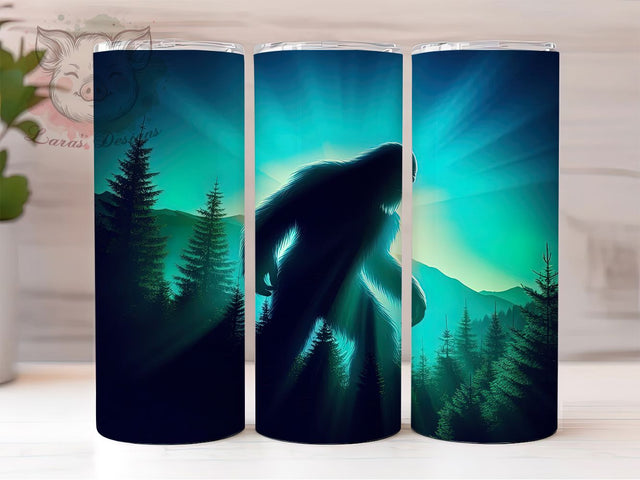 Bigfoot Sasquatch 20oz Cryptid Tumbler, Bigfoot Tumbler, Sasquatch Tumbler, Forest Tumbler, Cryptid Tumbler, Bigfoot Sublimation, Sasquatch Wrap, Mythical Creature Tumbler Sublimation Lara' s Designs 