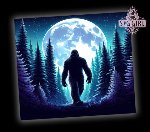 Bigfoot Sasquatch, 20oz Tumbler Wrap, Sublimation PNG, Sasquatch Design, Funny Bigfoot Gift, Digital Download, I Believe Bigfoot Sublimation SvggirlplusArt 