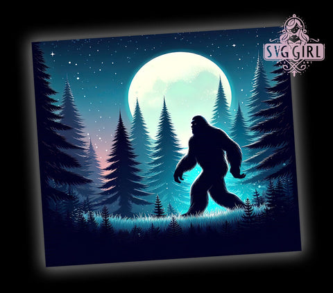 Bigfoot Sasquatch, 20oz Tumbler Wrap, Sublimation PNG, Sasquatch Design, Funny Bigfoot Gift, Digital Download, I Believe Bigfoot Sublimation SvggirlplusArt 