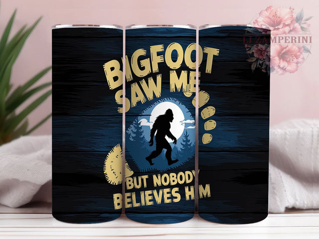 Bigfoot Sasquatch Funny Mythical 20oz Tumbler, Sasquatch Tumbler, Funny Tumbler, Humorous Tumbler, Mythical Creature Tumbler, 20oz Sublimation Wrap, Nature Lover Tumbler Sublimation Li Zamperini 