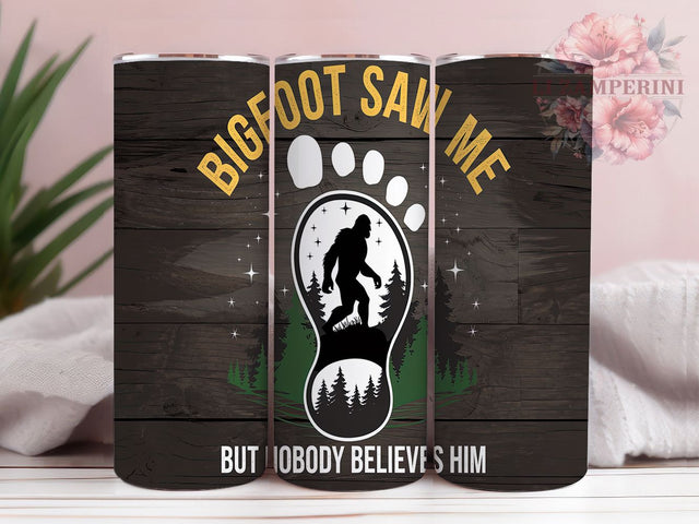 Bigfoot Sasquatch Funny Mythical 20oz Tumbler, Sasquatch Tumbler, Funny Tumbler, Humorous Tumbler, Mythical Creature Tumbler, 20oz Sublimation Wrap, Nature Lover Tumbler Sublimation Li Zamperini 