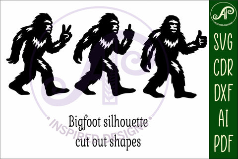 Bigfoot silhouette laser cut outs SVG file 1 SVG APInspireddesigns 
