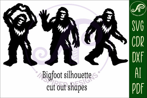 Bigfoot silhouette laser cut outs SVG file 2 SVG APInspireddesigns 