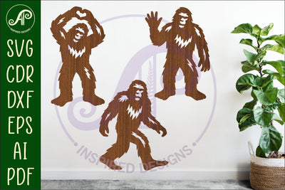 Bigfoot silhouette laser cut outs SVG file 2 SVG APInspireddesigns 