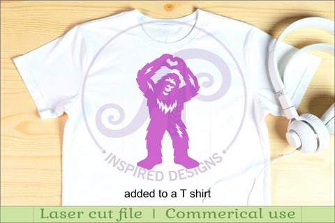 Bigfoot silhouette laser cut outs SVG file 2 SVG APInspireddesigns 