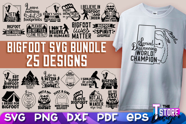 Bigfoot SVG Design | Yeti SVG | Bigfoot Print | T-Shirt Design | SVG File SVG The T Store Design 