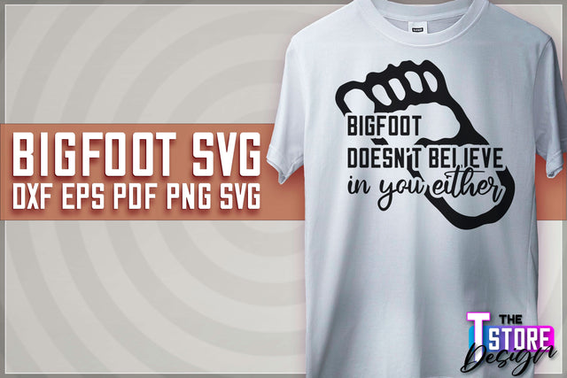 Bigfoot SVG Design | Yeti SVG | Bigfoot Print | T-Shirt Design | SVG File SVG The T Store Design 