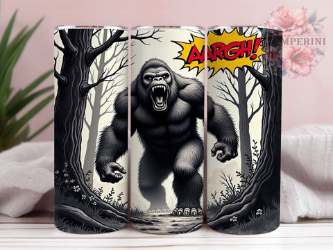 Bigfoot Tumbler, Sasquatch Design, Funny Drinkware, 20oz Tumbler, Sublimation Wrap, Cryptid Gifts, Outdoor Adventure Sublimation Li Zamperini 