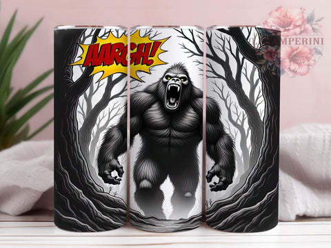 Bigfoot Tumbler, Sasquatch Design, Funny Drinkware, 20oz Tumbler, Sublimation Wrap, Cryptid Gifts, Outdoor Adventure Sublimation Li Zamperini 