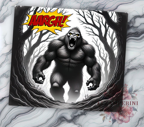 Bigfoot Tumbler, Sasquatch Design, Funny Drinkware, 20oz Tumbler, Sublimation Wrap, Cryptid Gifts, Outdoor Adventure Sublimation Li Zamperini 