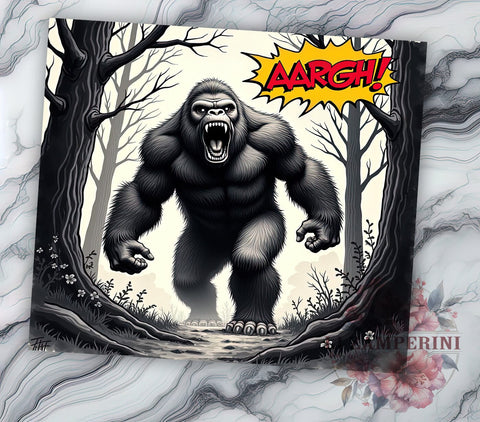 Bigfoot Tumbler, Sasquatch Design, Funny Drinkware, 20oz Tumbler, Sublimation Wrap, Cryptid Gifts, Outdoor Adventure Sublimation Li Zamperini 