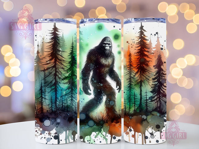 Bigfoot Tumbler Wrap, Sasquatch Tumbler, Bigfoot Tumbler PNG, Sasquatch Tumbler Wrap, Bigfoot Sublimation, Sraight & Tapered Tumbler Wrap Sublimation SvggirlplusArt 