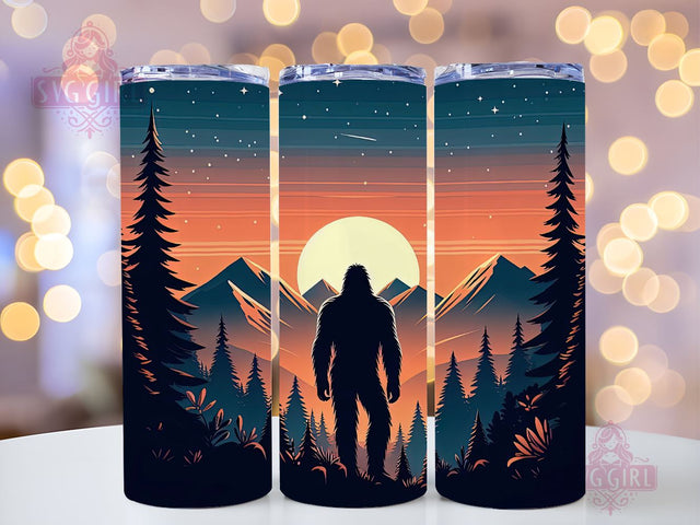 Bigfoot Tumbler Wrap, Sasquatch Tumbler, Bigfoot Tumbler PNG, Sasquatch Tumbler Wrap, Bigfoot Sublimation, Sraight & Tapered Tumbler Wrap Sublimation SvggirlplusArt 