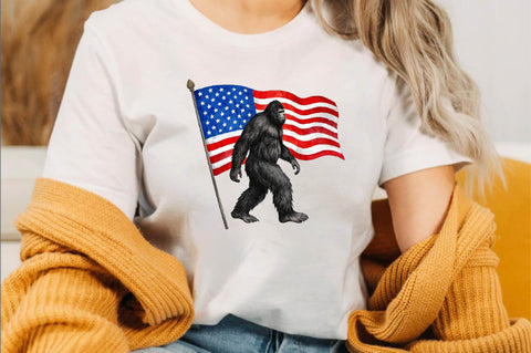 Bigfoot, USA Flag PNG Sublimation Clipart Sublimation SVGArt 