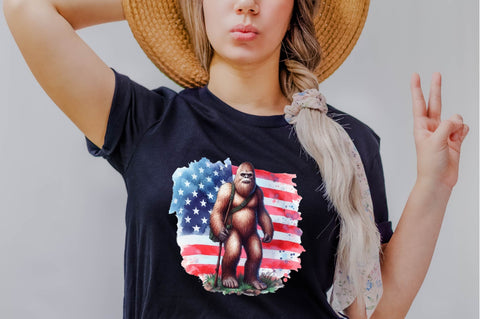 Bigfoot, USA Flag Sublimation Clipart Sublimation SVGArt 