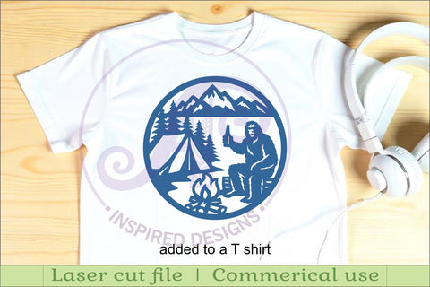 Bigfoot with Beer campsite wall art sign, SVG file SVG APInspireddesigns 