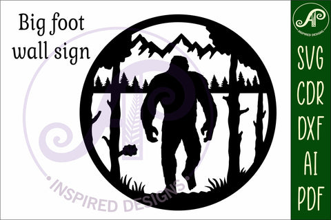 Bigfoot yeti wall art sign, SVG file SVG APInspireddesigns 