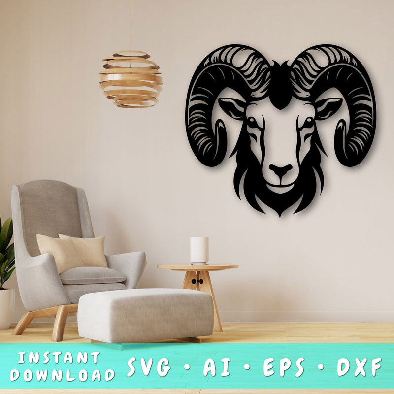 Bighorn Sheep Laser SVG Cut File, Bighorn Sheep Glowforge File, Bighorn ...