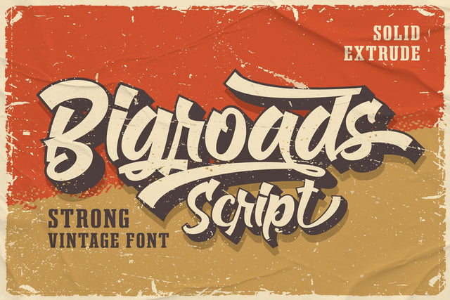 Bigroads Script - Strong Vintage Font Font Mozzatype 