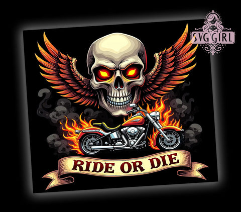 Biker Skull, Motorcycle Tumbler, PNG Sublimation, 20oz Tumbler, Biker Gift, Skull Design, Motorcycle Decor, Sublimation Wrap Sublimation SvggirlplusArt 