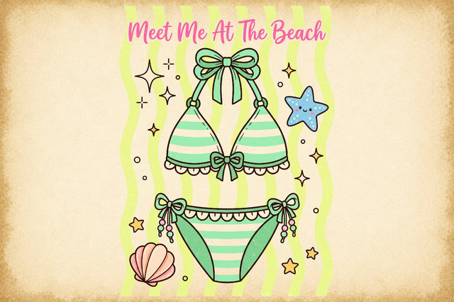 Bikini Beach Cute Summer PNG Sublimation designartist 