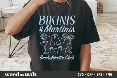 Bikinis & Martinis SVG | Bachelorette PNG | Bach Club Design | Summer Bride SVG Wood And Walt 