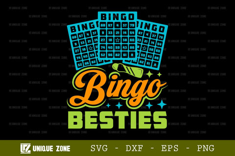 Bingo Besties SVG Bingo Games Bingo Gift Crazy Bingo Lover Tshirt Bundle Bingo Quotes Design, TG 0026 SVG Unique Zone 
