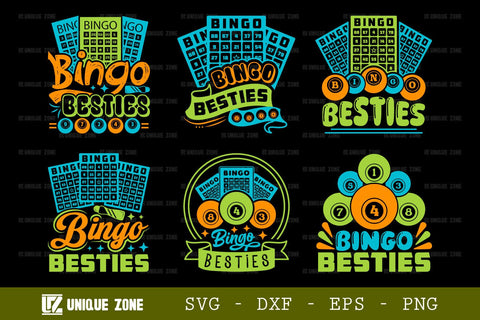 Bingo Besties SVG Bingo Games Bingo Gift Crazy Bingo Lover Tshirt Bundle Bingo Quotes Design, TG 0026 SVG Unique Zone 