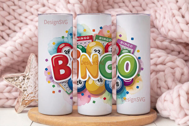 Bingo Fun 20oz Tumbler Wrap Sublimation DesignSVG 