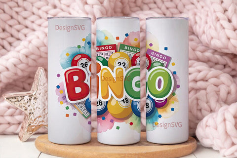 Bingo Fun 20oz Tumbler Wrap Sublimation DesignSVG 