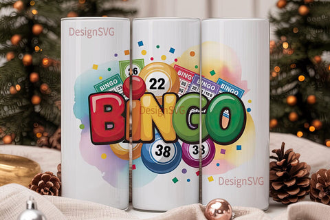 Bingo Fun 20oz Tumbler Wrap Sublimation DesignSVG 