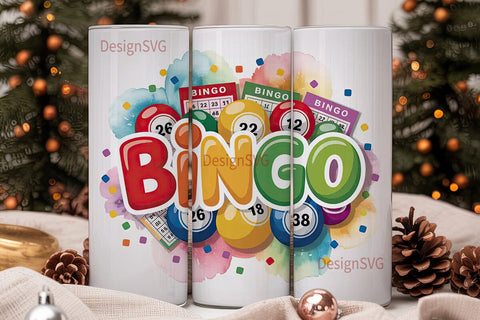 Bingo Fun 20oz Tumbler Wrap Sublimation DesignSVG 