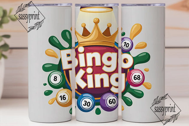 Bingo King 20oz Tumbler Wrap Sublimation sassyprint 