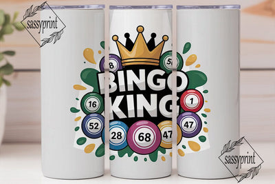 Bingo King 20oz Tumbler Wrap Sublimation sassyprint 