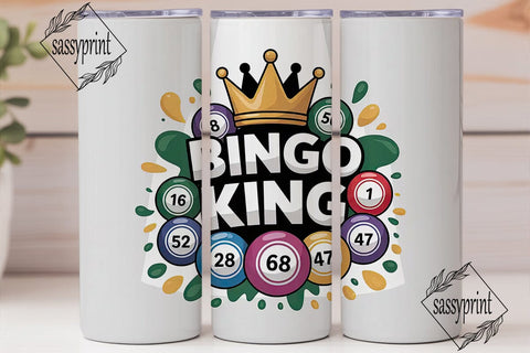 Bingo King 20oz Tumbler Wrap Sublimation sassyprint 