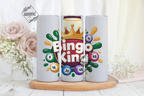 Bingo King 20oz Tumbler Wrap Sublimation sassyprint 