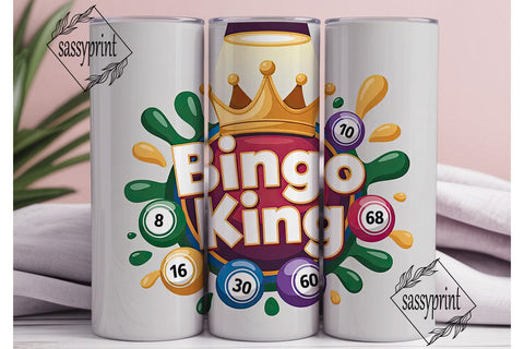 Bingo King 20oz Tumbler Wrap Sublimation sassyprint 