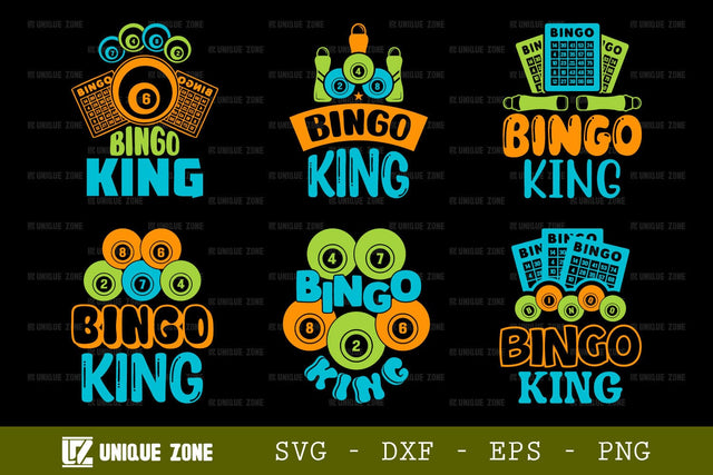 Bingo King SVG Bingo Games Bingo Gift Crazy Bingo Lover Tshirt Bundle Bingo Quotes Design, TG 0031 SVG Unique Zone 