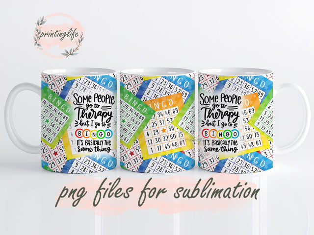 Bingo Mug Wrap Design, Instant Digital Design Download Mug Wrap Design, Mug Design PNG Sublimation PrintingLife 