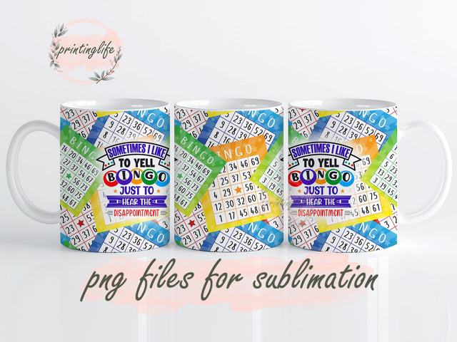 Bingo Mug Wrap Design, Instant Digital Design Download Mug Wrap Design, Mug Design PNG Sublimation PrintingLife 