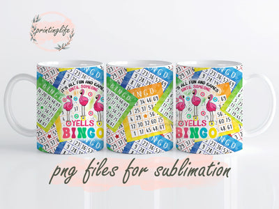 Bingo Mug Wrap Design, Instant Digital Design Download Mug Wrap Design, Mug Design PNG Sublimation PrintingLife 