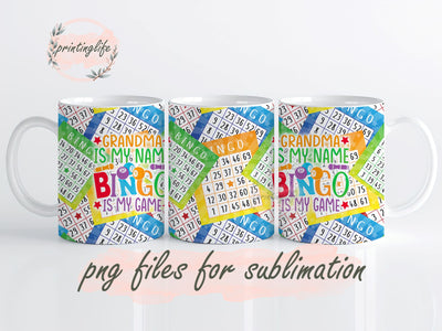 Bingo Mug Wrap Design, Instant Digital Design Download Mug Wrap Design, Mug Design PNG Sublimation PrintingLife 