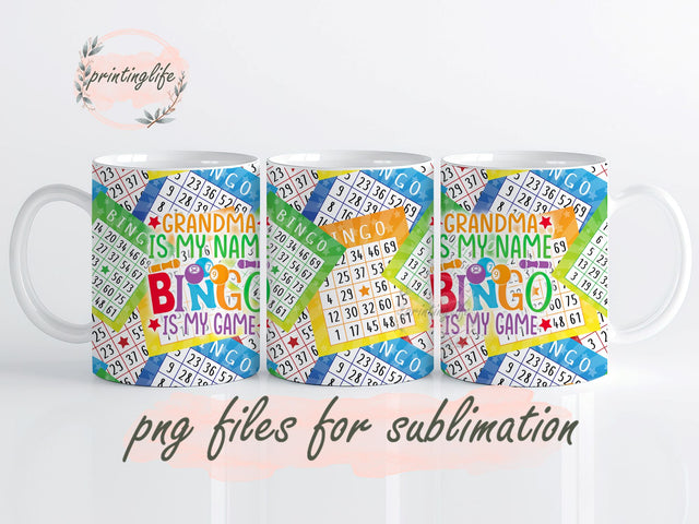 Bingo Mug Wrap Design, Instant Digital Design Download Mug Wrap Design, Mug Design PNG Sublimation PrintingLife 