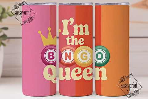 Bingo Queen 20oz Tumbler Wrap Sublimation sassyprint 