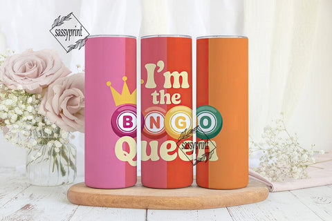 Bingo Queen 20oz Tumbler Wrap Sublimation sassyprint 