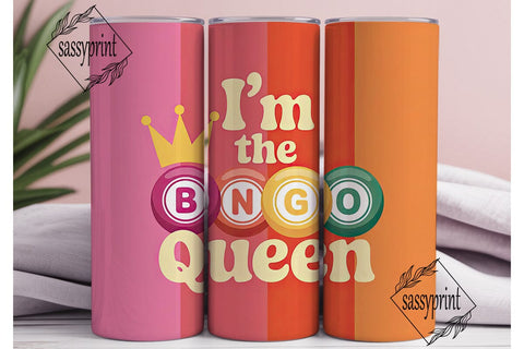 Bingo Queen 20oz Tumbler Wrap Sublimation sassyprint 