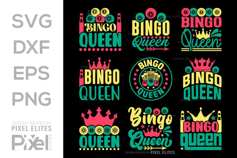 Bingo Queen SVG Bingo Game Bundle Crazy Bingo gifts Bingo Quotes Design PET 00567 SVG ETC Craft 