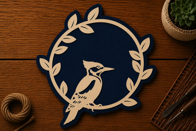 Bird Branch Circle Frame Laser Cut SVG File SVG Regulrcrative 